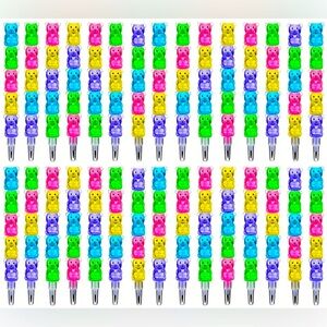 Colorful 5 In 1 Stackable HB Pencils, Bear-Shaped Pencil NWOP